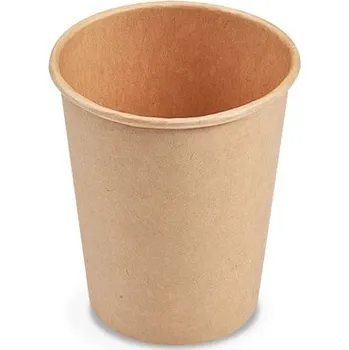 Jednorázové nádobí Kelímek papírový na kávu kraft hnědý 280 ml (8 oz), 80 mm průměr, 50 ks