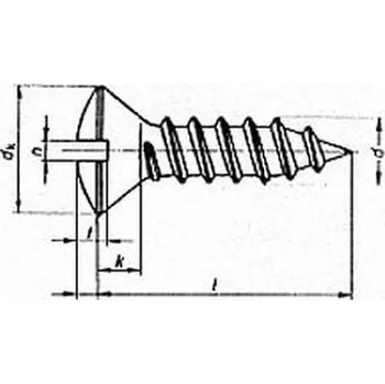 Spojovací materiál šroub do plechu 4.8x19 A2 NEREZ čočková hlava rovná drážka DIN 7973