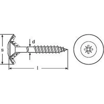 Vrut vrut 4.5x35 čočková hlava, křížová drážka A2 NEREZ +podložka 15 klempířská Art:9067/2-2-0