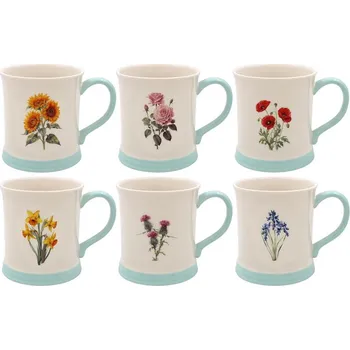 Stolování Hrnek FLORAL 380 ml Assort. L&P Hrnek s plastickým motivem květiny