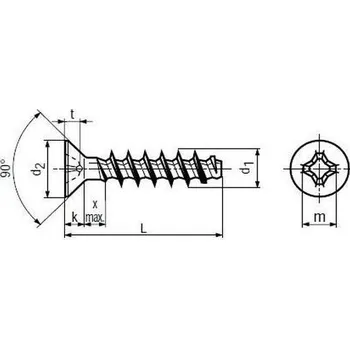 Spojovací materiál šroub do plastu 3.5x10 F ZINEK půlkulatá hlava křížová drážka PH, tupý, PLASFAST 30