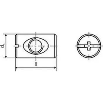 Nábytkové kování spojovací článek M6x10x20 BÍLÝ ZINEK otvor v ose, na drážku