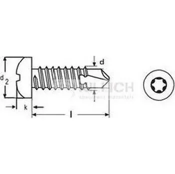 Vrut tex 5.5x16 A2 NEREZ půlkulatá hlava TORX 25 DIN 7504N TX