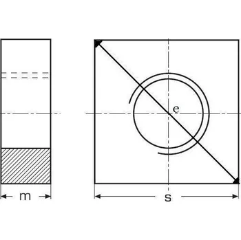 Spojovací materiál matice M8 A2 NEREZ 4 hranná nízká 13x13 DIN 562