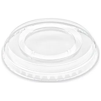 Jednorázové nádobí Víčko ploché pro kelímky bez otvoru, 95 mm průměr, 50 ks