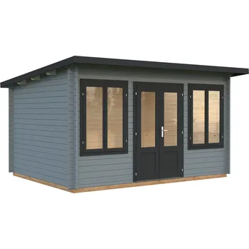 Zahradní stavba Palmako Zahradní domek LISA 11,5 m² Barva: Světle šedá RAL7042 + antracit RAL7016, nátěr