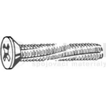 Šroub šroub M4x12 ZINEK zápustná hlava křížová drážka závitořezný DIN 7516D-H