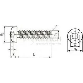Spojovací materiál šroub M6x12 ZINEK půlkulatá hlava, křížová drážka samořezný DIN 7500 Z-C