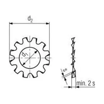 Matice podložka M8 pr. 8.4x15x0.8 BEZ PÚ vějířová vnější ozubení DIN 6797A