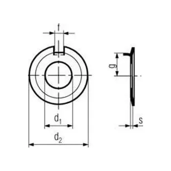 podložka podložka M12 pr. 13x30x1.2 BEZ PÚ pojistná s nosem DIN 432