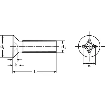 Spojovací materiál šroub M5x14 A2 NEREZ zápustná hlava křížová drážka DIN 965-PH