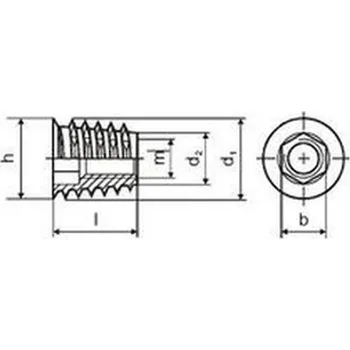Spojovací materiál matice nábytkářská M6x13 D BÍLÝ ZINEK závrtná s límcem