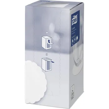 Papírový ubrousek Tork 474474 Rozetka papírová pod nápoje, bílá, 9 cm průmer, 250 ks