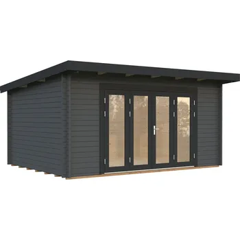 Zahradní stavba Palmako Zahradní domek LEA 14,2 m² Barva: Tmavě šedá RAL7012 + antracit RAL7016, nátěr
