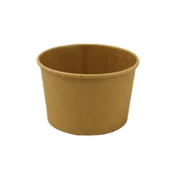 Jednorázové nádobí Miska na polévku kraft hnědá 350 ml, 115 mm průměr, 50 ks