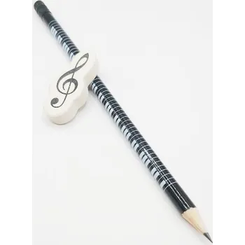 Malý dárkový balíček pro děti - černá tužka s klaviaturou a guma houslový klíč