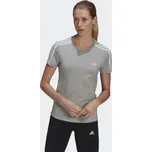 ADIDAS Tričko Essentials Slim 3-Stripes S BÍLÁ|ŠEDÁ