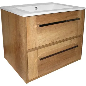 Koupelnový nábytek Koupelnová skříňka s keramickým umyvadlem Venis 60 dub country