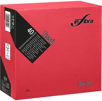 Papírový ubrousek Ubrousky 38 x 38 cm 2-vrstvé cervené 40 ks