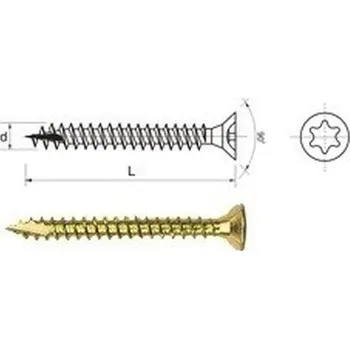 Vrut vrut 4.0x16 zápustná hlava, samovrtná špička BÍLÝ ZINEK TORX 20