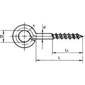 Vrut očko 5.0x50 (délka 73mm, závit 34mm, očko 14mm) ZINEK do dřeva