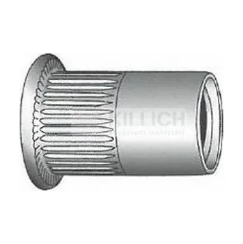 Nýt nýtovací matice OTEVŘENÁ M10x20 ZINEK plochá hladká hlava rýhované tělo (s= 1.0-4.5 mm)