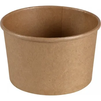 Jednorázové nádobí Miska na polévku kraft hnědá 500 ml, 115 mm průměr, 50 ks
