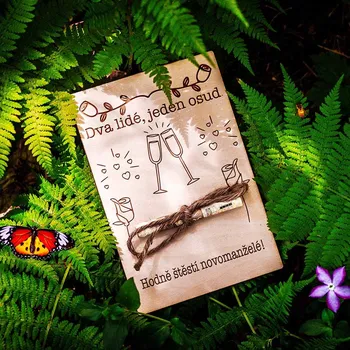 Dárková krabička Dřevěná dárková karta na peníze - Dva lidé, jeden osud