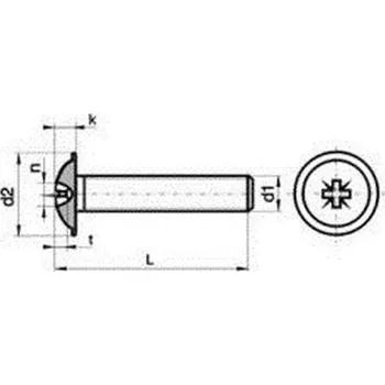 Šroub šroub M4x45 ZINEK půlkulatá hlava okrasný DIN 967