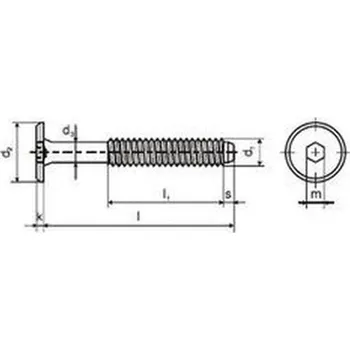 Spojovací materiál šroub M6x100 BÍLÝ ZINEK nábytkářský válcová hlava 17mm