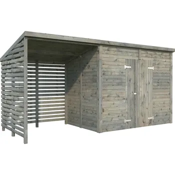 Zahradní domek Palmako Domek na nářadí LEIF 4,5+2,9 m² Barva: Šedá, máčení