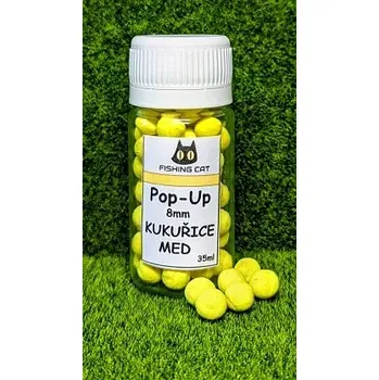 Boilies Fishing cat Kukuřice + Med 8mm 35ml Pop-Up Boilies