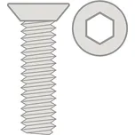 Titanium šroub s zápustnou hlavou M4 x 8mm - 6 Ks.