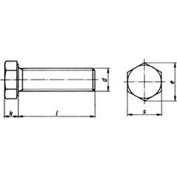 Šroub šroub M10x30 BEZ PÚ 10.9 OK16 šestihranný, celý závit, ISO 4017