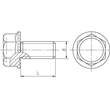 Spojovací materiál šroub M5x20 A2 nerez OZUBENÝ límec DIN 6921S