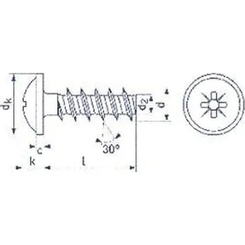 Spojovací materiál šroub do plastu 3.5x10 F ZINEK půlkulatá hlava s límcem, křížová drážka PZ, tupý, PLASFAST 30