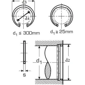 Matice pojistný kroužek 120x4.0 BEZ PÚ pro díru, vnitřní DIN 472