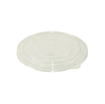 Jednorázové nádobí Víčko transparentní k misce na salát kraft hnědé, 150 mm průměr, 50 ks