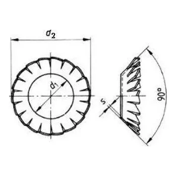 Matice podložka M12 pr. 13x20.5x1 ZINEK vějířová vnější ozubení DIN 6798V