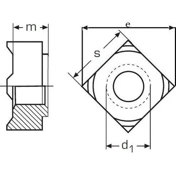 Matice matice M10 A4 NEREZ čtyřhranná přivařovací DIN 928