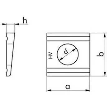 Matice podložka M16 pr. 17x32x36x5.9 ŽÁROVÝ ZINEK C45 klínová 8% DIN 6918