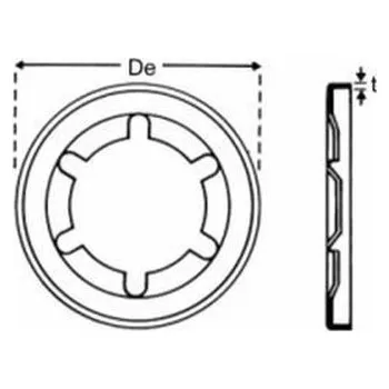 podložka podložka pr. 7x15.3x1.3 StarLock bez krytky, lakovaná