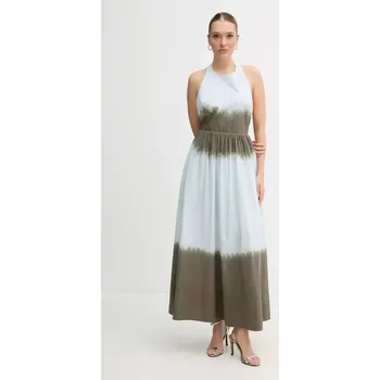 Dámské šaty Bavlněné šaty Dkny modrá barva, maxi, DJ5D9063 50X, vel. S