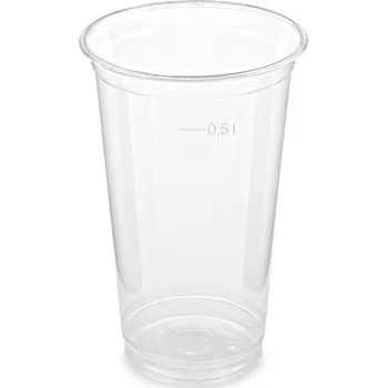 Jednorázové nádobí Kelímek PET 0,5 l transparentní, 95 mm průměr, 50 ks