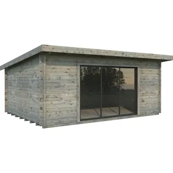Zahradní domek Palmako Zahradní domek LEA 19,4 m² s posuvnými dveřmi Barva: Šedá, máčení, Typ dveří: Posuvné dveře s jednosklem (Slide)