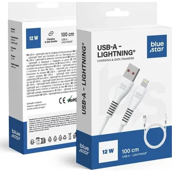 Datový kabel BLUE STAR kabel USB A na Lightning 2A 12W DC99I 1 m bílý