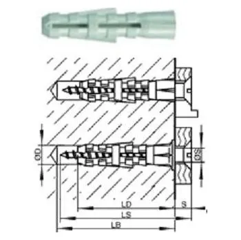Hmoždinka hmoždinka 8x18 rozpěrná plastová do jádra KEW SP 8