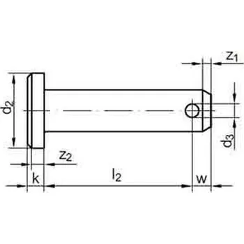 Spojovací materiál čep 20h11x55x47 A2 NEREZ s hlavou, otvor pro závlačku 5H13 ISO 2341 B DIN 1444 B