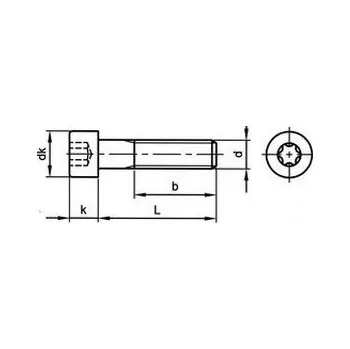 Šroub šroub M6x60 A2 NEREZ válcová hlava TORX 30 DIN 912 - ISO 14579