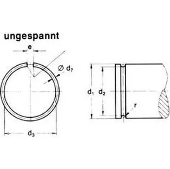 Matice pojistný kroužek 14 BEZ PÚ drátěný do díry DIN 7993B
